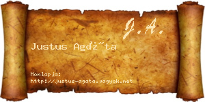 Justus Agáta névjegykártya